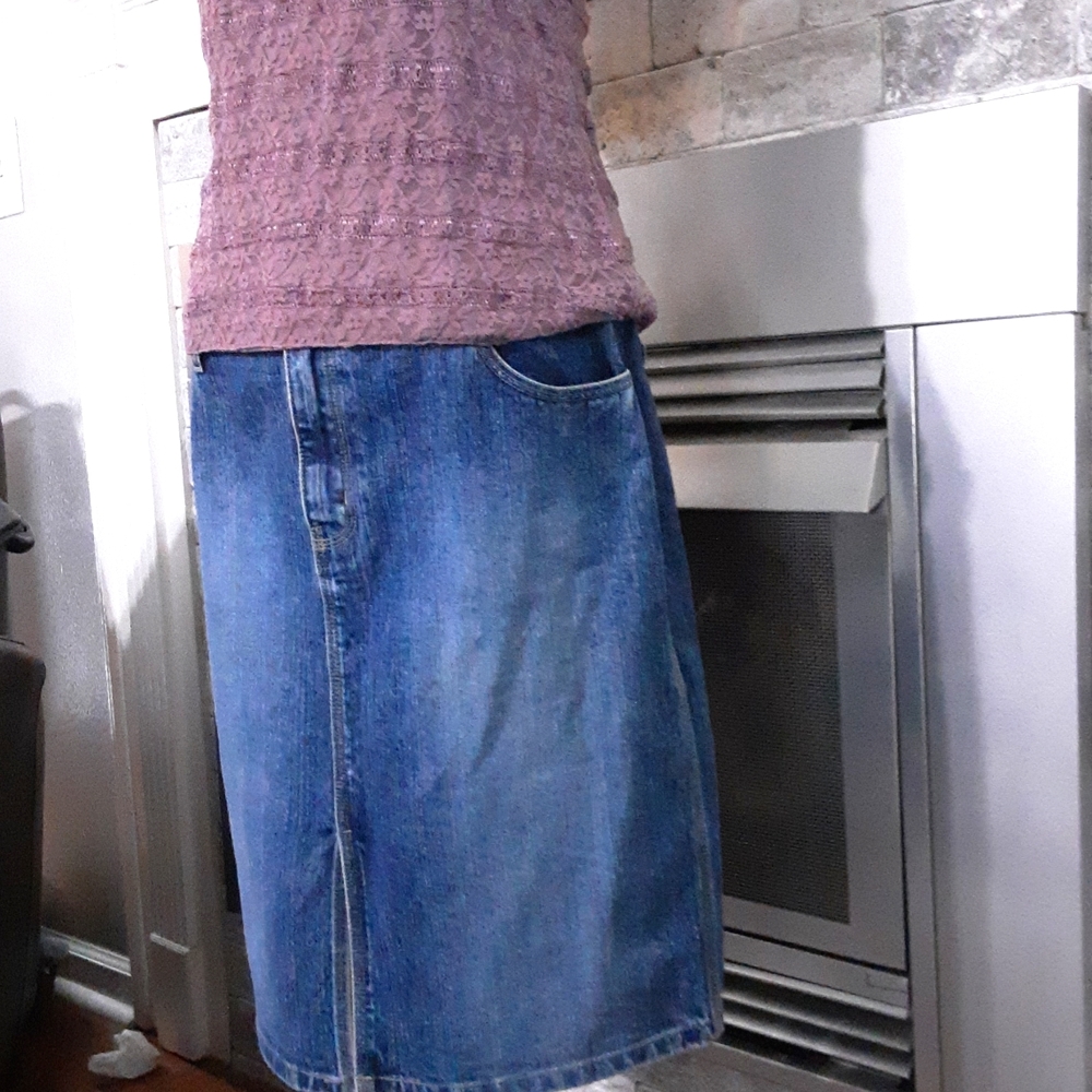 SQUEEZE Denim shirt with front sexy split